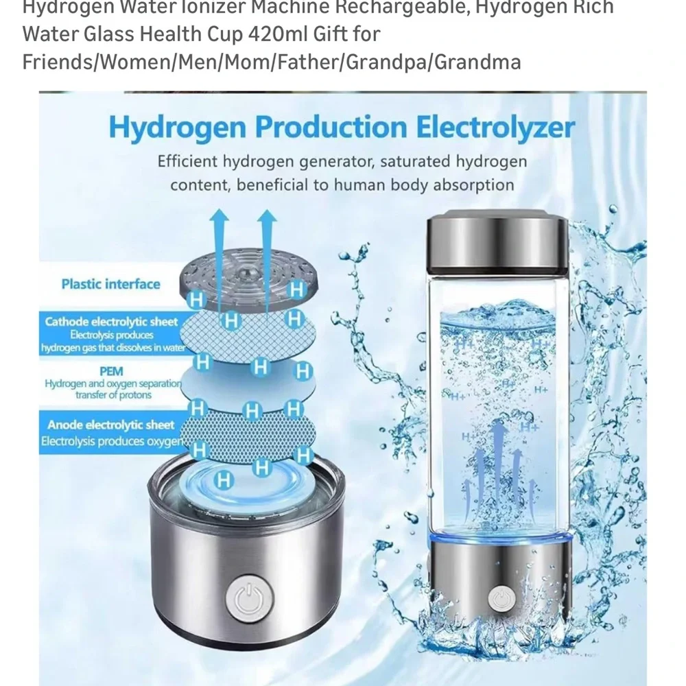 Portable Hydrogen Water Generator with USB Charging - Silver